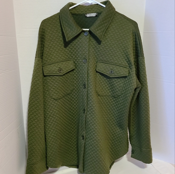 PrettyGarden Jackets & Blazers - Pretty  Garden Women's Size Large Green Quilted Jacket Wear  Anywhere Stylish